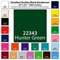 22"x22" Blank Solid Hunter Green Imported 100% Cotton Bandanna